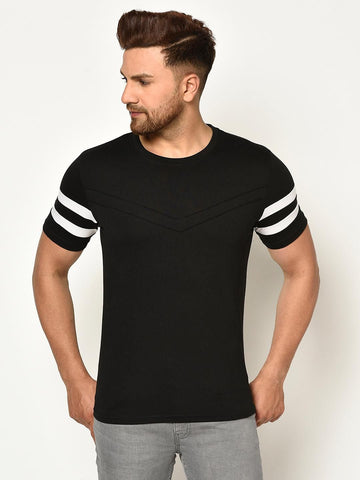 Cotton Side Stripes Half Sleeves Mens Tshirts Roposo Clout